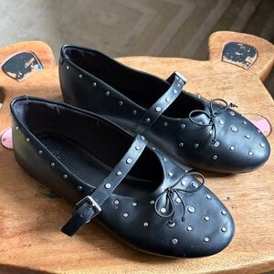 Zara Studded Mary Jane Ballet Flats -Kids